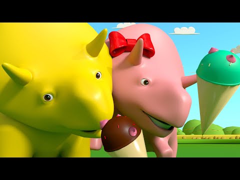 Lerne mit Dino - Lerne Zahlen mit Eiscreme - Dino dem Dinosaurier 👶 Lehrreiche Cartoons für Kinder