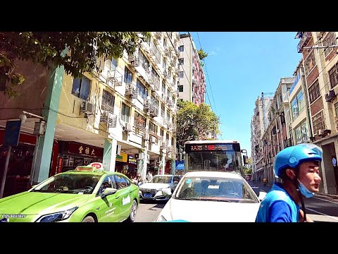 [4K] Guangzhou CBD Moving Street Scenery Hude Avenue, Huacheng Avenue. Dirigindo no centro de Guangzhou. Outubro de 2021.