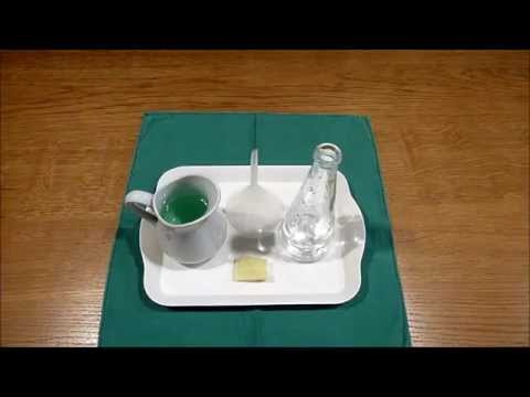 Pouring water with a funnel