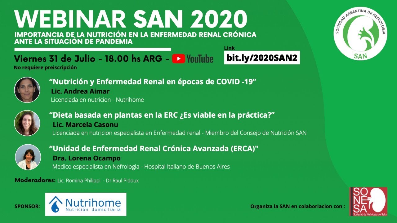 Webinar  SAN 2020 Nutrición en Enfermedad Renal Crónica