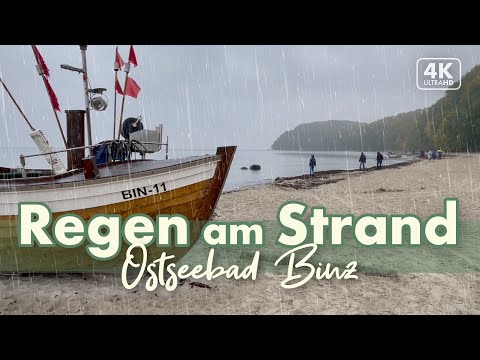 Regen am Strand von BINZ - Rügen Urlaub 2021 (4K Rain Walk / ASMR)