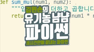 독스트링 | 유기농냠냠파이썬 | 김왼손의 왼손코딩