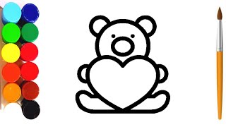 How to Draw a Teddy Bear For Kids Step by Step and Coloring | Teddy Bear Drawing #teddybear #teddy