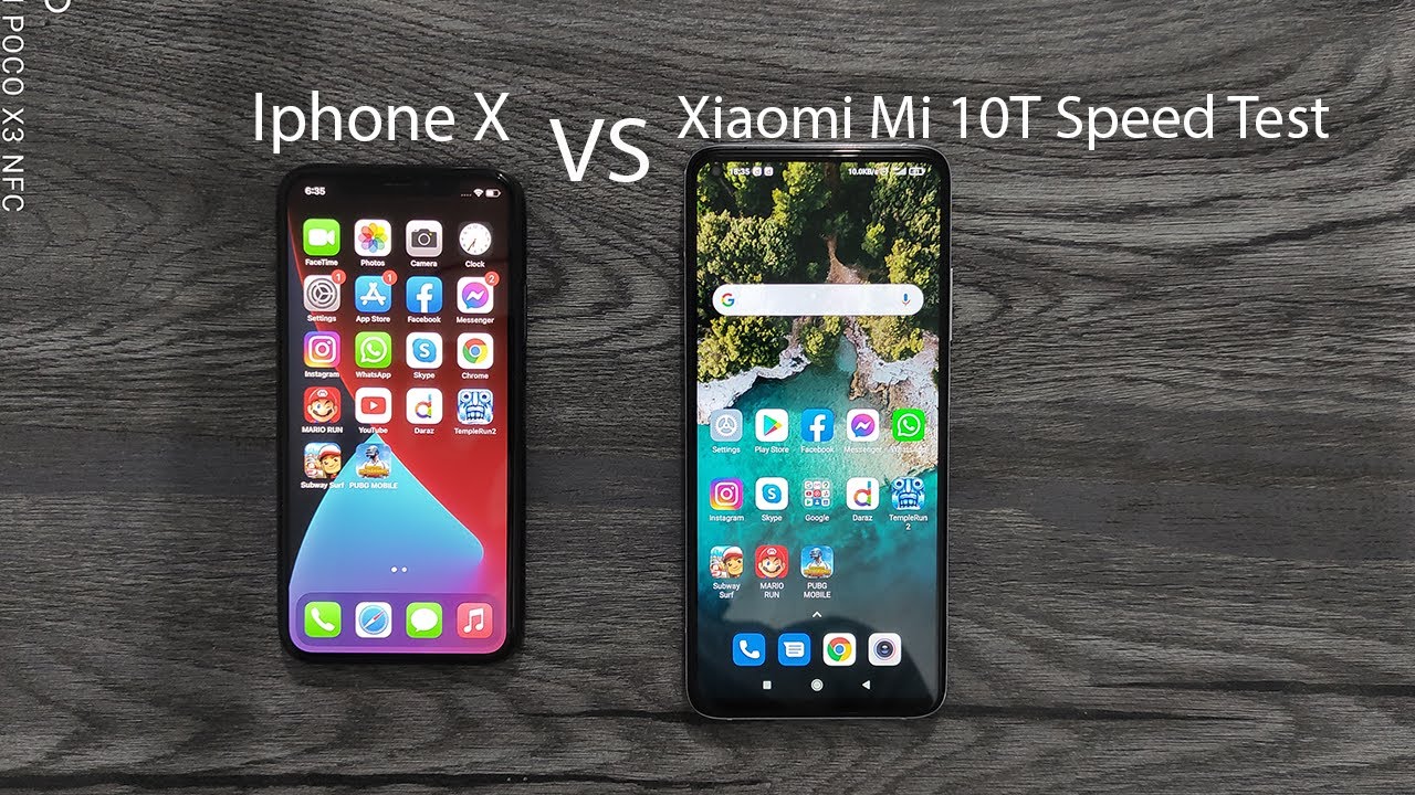 Xiaomi Mi 10t vs Iphone X Speed Test