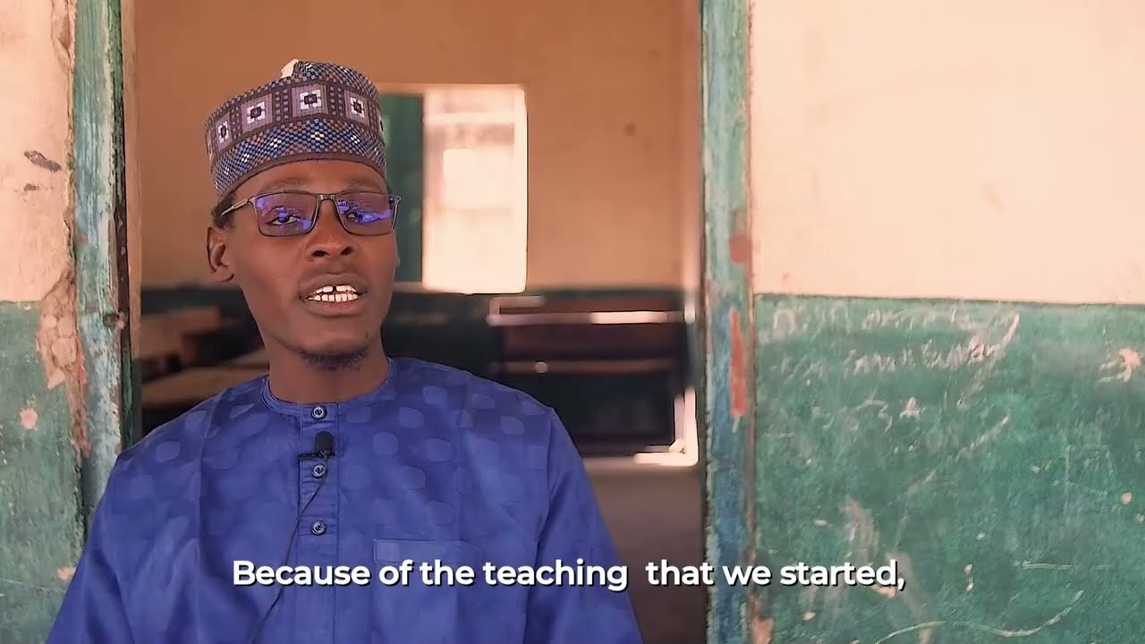 A volunteer teacher witnessing the transformation of his school in Borno State, Nigeria