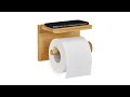 Porte-papier toilette avec support Marron - Bambou - 16 x 12 x 11 cm