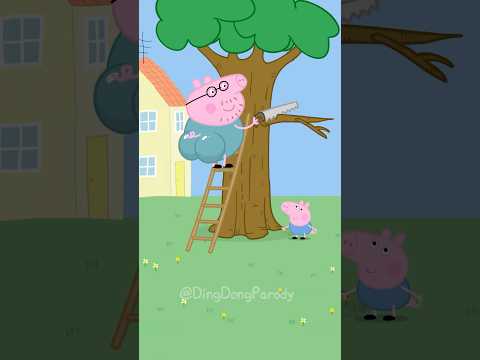 Sawing off branch 🪚👀 #funny #peppapig #parody