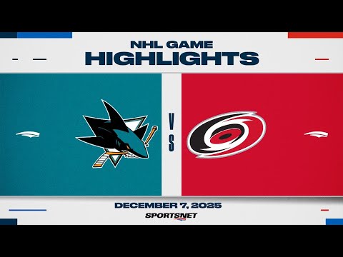 NHL Highlights | Sharks vs. Hurricanes - December 7, 2025