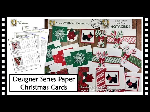 DIY Christmas Cards using Designer Series Paper with PDF Cutting Guide Download