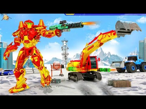 Grand Snow Excavator Robot Transforming Android Gameplay