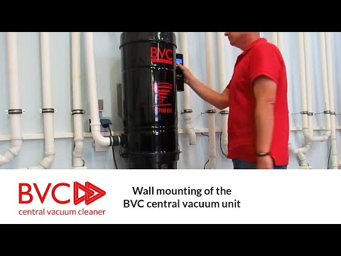 Wall mounting of the BVC central vacuum unit
