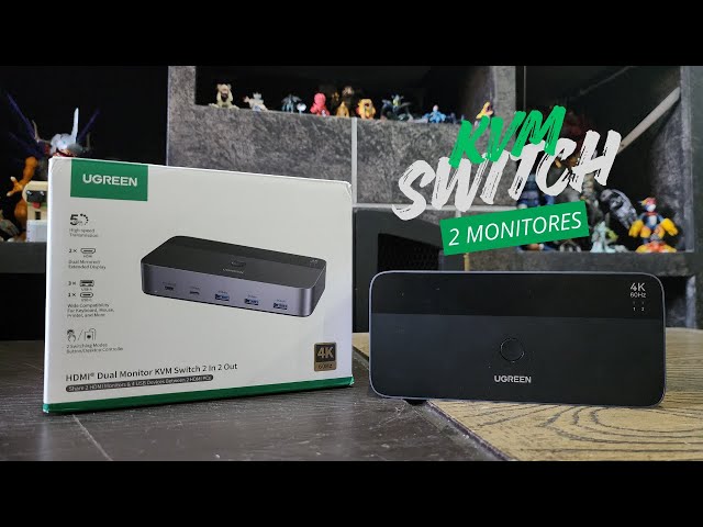 Vídeo relacionado con UGREEN Switch KVM HDMI 4K 60Hz 2 Entradas 1 Salida con 4 Puertos USB A y 1 Tipo C 3.0 para Teclado Ratón Impresora con 4 Cables Adaptador de Corriente Controlador de Escritorio