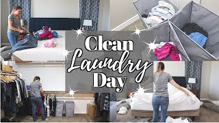 LAUNDRY DAY // CLEAN SHEET DAY / CLEANING MOM
