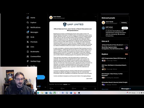 UFO Whistleblower Jason Sands Releases Statement! Could He Be Legit?