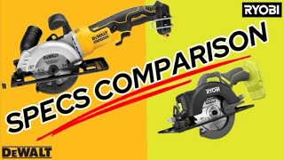 DeWalt vs. Ryobi Handheld 4 1/2" Circular Saw & Specs C