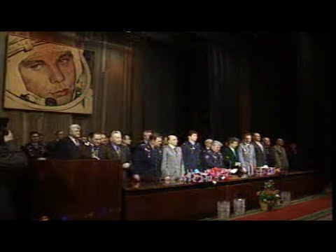 Russian Expedition Conference in Star City 9 August 1995 Anthem of Russia and Slovakia 09.08.1995