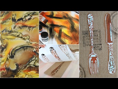 ManosalaObraTv 2019 Programa 29 - Pintura Abstracta - Cuadros con  Stencils - Pintura Decorativa