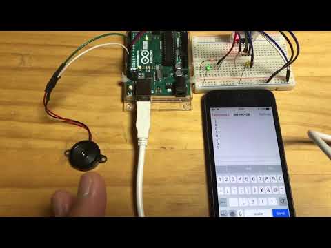 ArduinoUNO Bluetooth(SH-HC-08) iPhoneApp(BluetoothSerial)LED Buzzer
