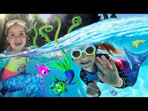 MERMAiD FRiENDS - Lost in the DEEP SEA!!  Adley learns Magic from Merdad and his fun Human Treasures
