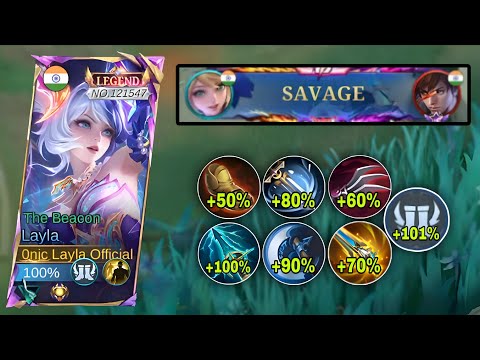 SAVAGE!! LAYLA SOLO HIGH RANK MATCH NEW BROKEN DAMAGE BUILD! - MLBB