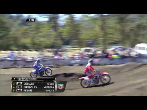 MXGP of Patagonia Argentina Romain Febvre charging hard on Evgeny Bobryshev