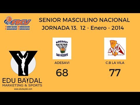 JORNADA 13. ADESAVI SAN VICENTE - CLUB BASKET LA VILA