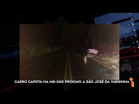 Carro capota na MG 060 próximo a São José da Varginha