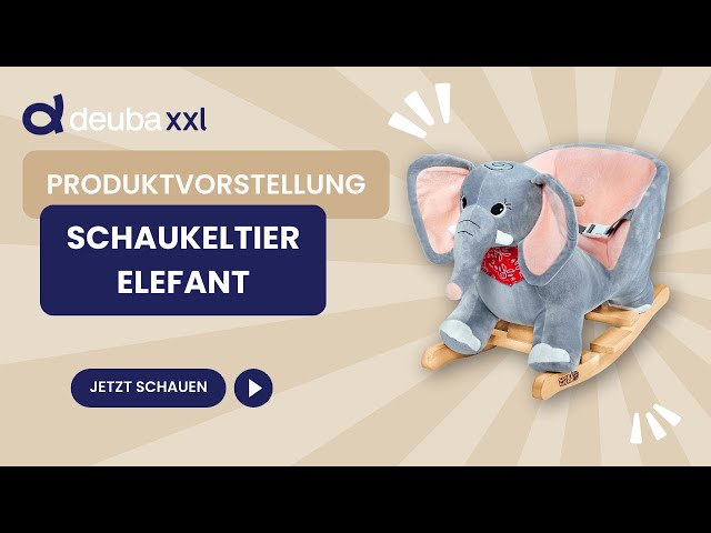 Video teaser for SPIELWERK® Schaukeltier Elefant mit Sicherheitsgurt & Geräuschfunktion
