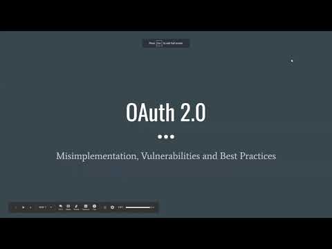 2019.09 - OAuth 2.0 Misimplementation, Vulnerabilities and Best Practices