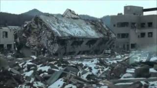 preview picture of video 'Terrible Tsunami disaster at Onagawa city , Miyagi Prefecture  Japan.宮城県女川町津波被害'