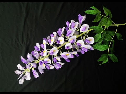 How To Make Wistaria Flower From Crepe Paper - Craft Tutorial