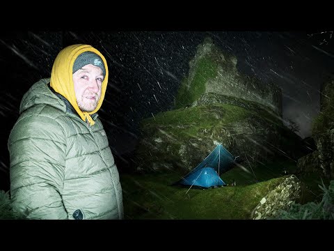 Camping on a Remote Castle Island in EXTREME Weather