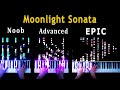 5 Levels Of Moonlight Sonata Noob To Epic