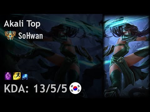 Akali Top vs Fiora - SoHwan - KR Challenger Patch 7.16