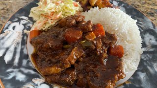 Just Like Mommy’s Cooking (Oxtails, White Basmati Rice, Plantains & Coleslaw)