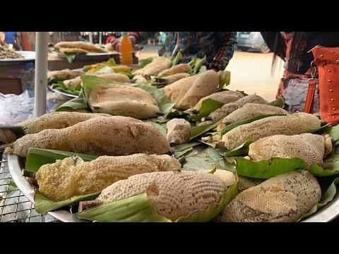 Excursão gastronômica de rua no Camboja, Oudong Hillside Market, província de Kandal, Camboja 2023 #Cambodian street