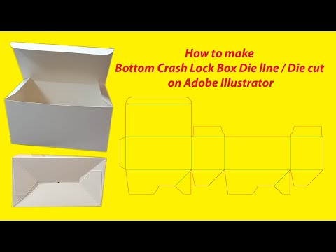 How to Make Bottom Crash Lock / Auto Lock Box Die line / Die cut on Adobe Illstrator