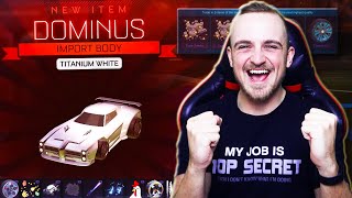 *TITANIUM WHITE DOMINUS GIVEAWAY* Trading Up My Rocket League INVENTORY!