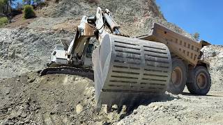 Liebherr 984 Excavator Loading CAT 777 Dumpers At A Magnesite Quarry - Sotiriadis/Labrianidis 4K