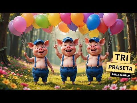Tri praseta - crtani film na srpskom - bajke i price za decu