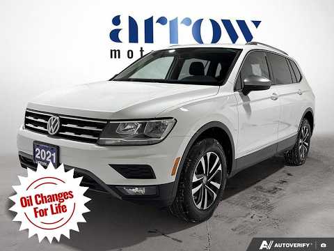 2021 Volkswagen Tiguan United 4MOTION in White for sale at Arrow Motors in Aylmer, ON
