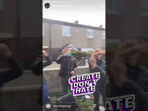 Group of young lads celebrating the death of robbie Lawlor