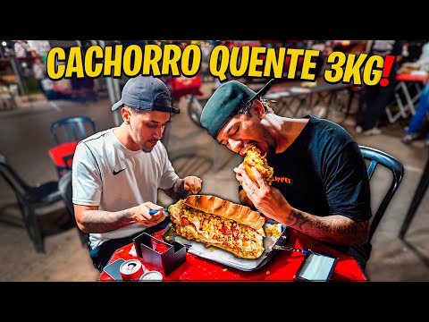 COMEMOS UM CACHORRO QUENTE GIGANTE DE 3KG🌭MELHOR CACHORRO QUENTE QUE JA COMI