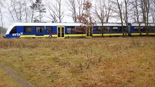 preview picture of video 'Alstom Coradia LINT 54 BR 622 der erixx GmbH bei der B4 / Ostumgehung Lüneburg'