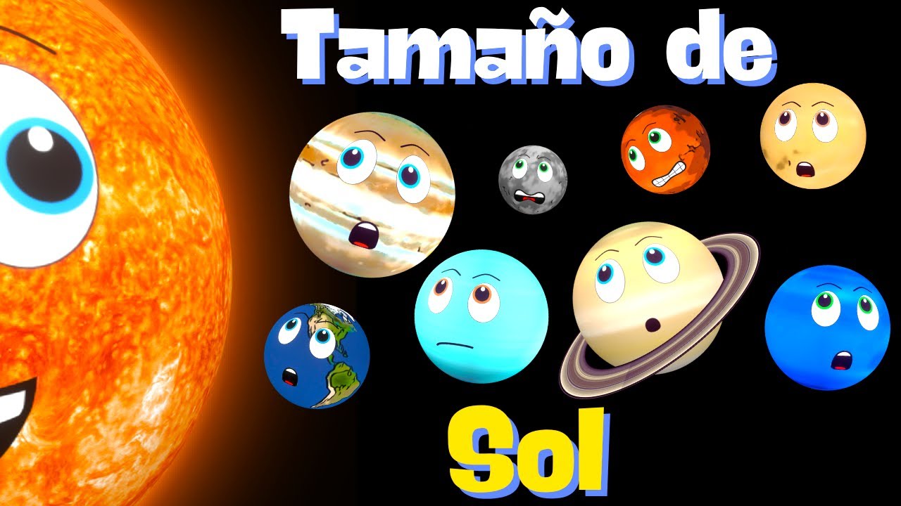 La comparación del tamaño del sol. Planetas para niños. Comparación del tamaño del sistema solar