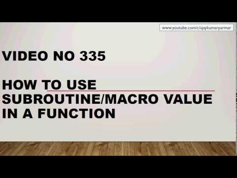 Learn Excel - Video 335- VBA -How to Call Function from a Macro - Important concept