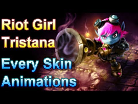 Riot Girl Tristana - Every Skin Animations - League of Legends