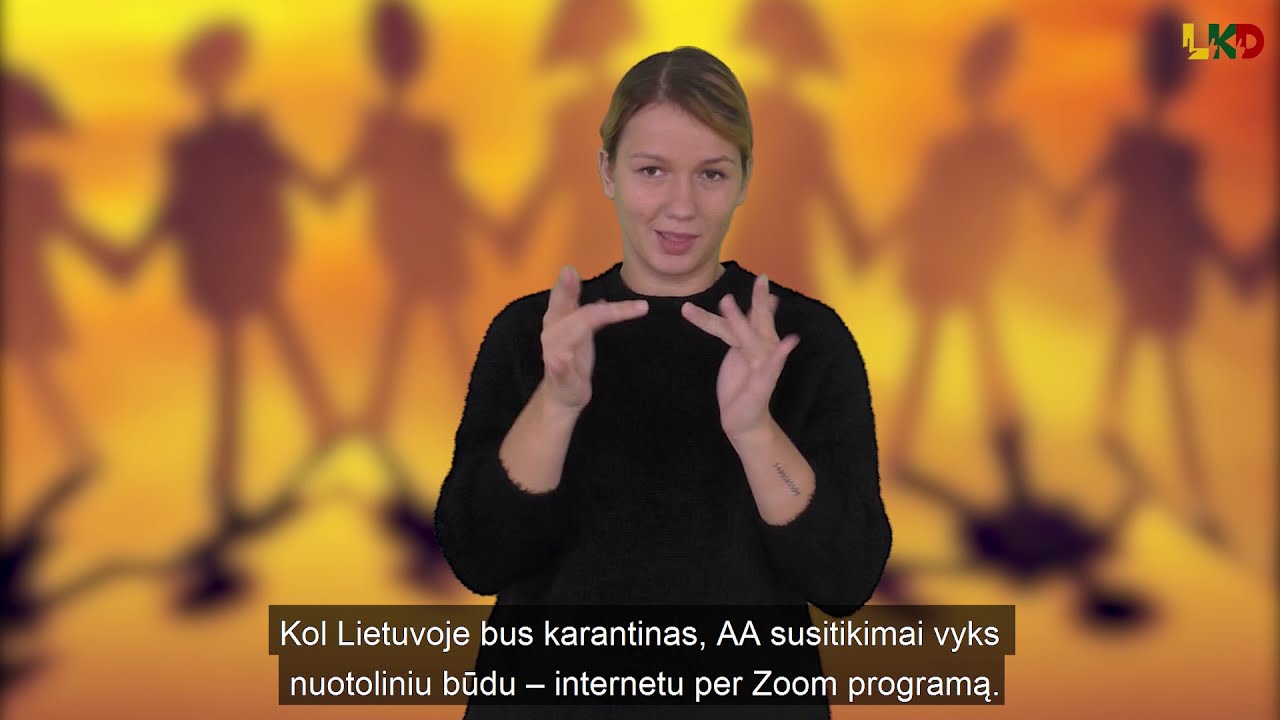 Nuo kovo 5 d. - AA susitikimai su vertimu į gestų kalbą