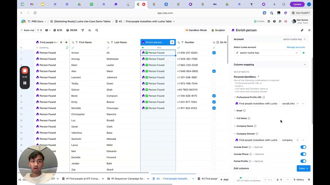Enrich contacts with verified emails & direct dials video thumbnail