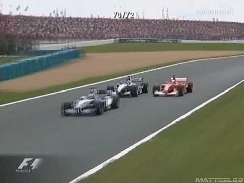 MT89 Formula1 2002 Magny Cours GP Montoya Raikkonen Schumacher Battle
